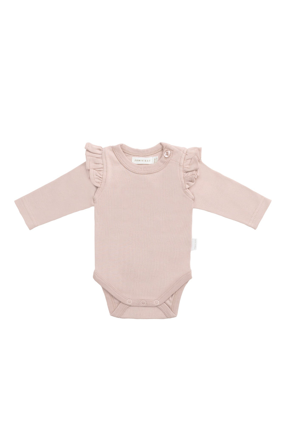 Organic Cotton Ana Bodysuit - Shell Pink Childrens Bodysuit from Jamie Kay Australia