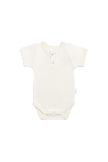 Organic Cotton Benny Tee Bodysuit - Buttermilk Childrens Bodysuit from Jamie Kay Australia