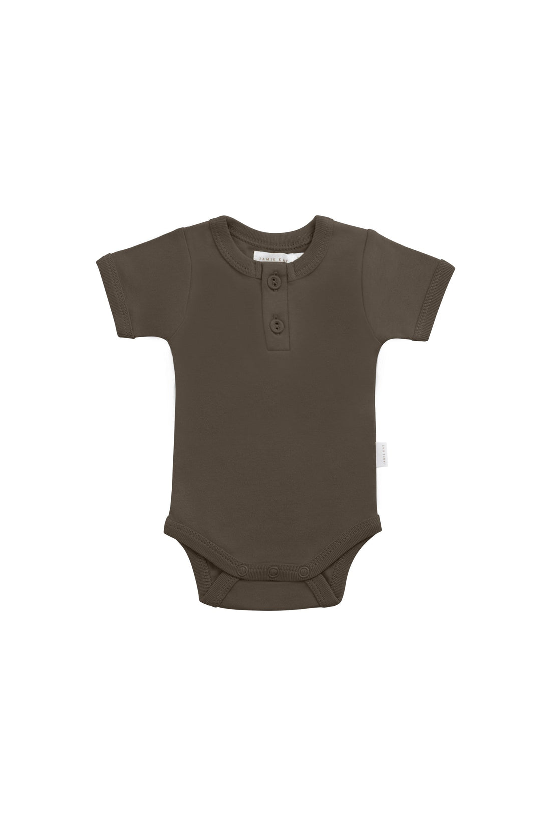 Organic Cotton Benny Tee Bodysuit - Deep Olive Childrens Bodysuit from Jamie Kay Australia