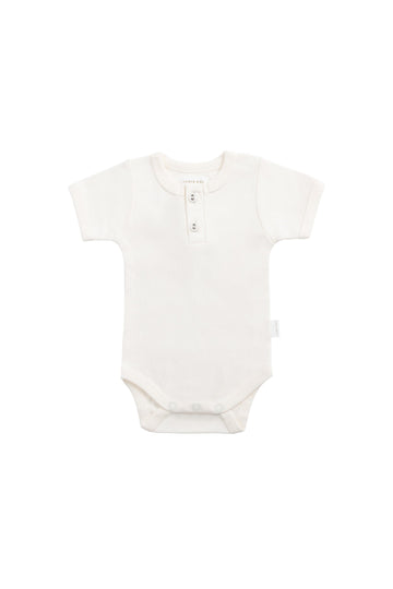 Organic Cotton Benny Tee Bodysuit - Milk Childrens Bodysuit from Jamie Kay Australia