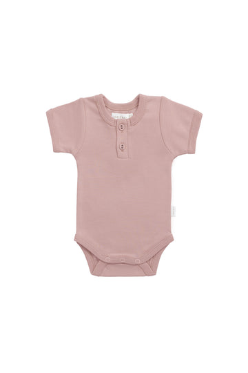 Organic Cotton Benny Tee Bodysuit - Powder Pink Childrens Bodysuit from Jamie Kay Australia