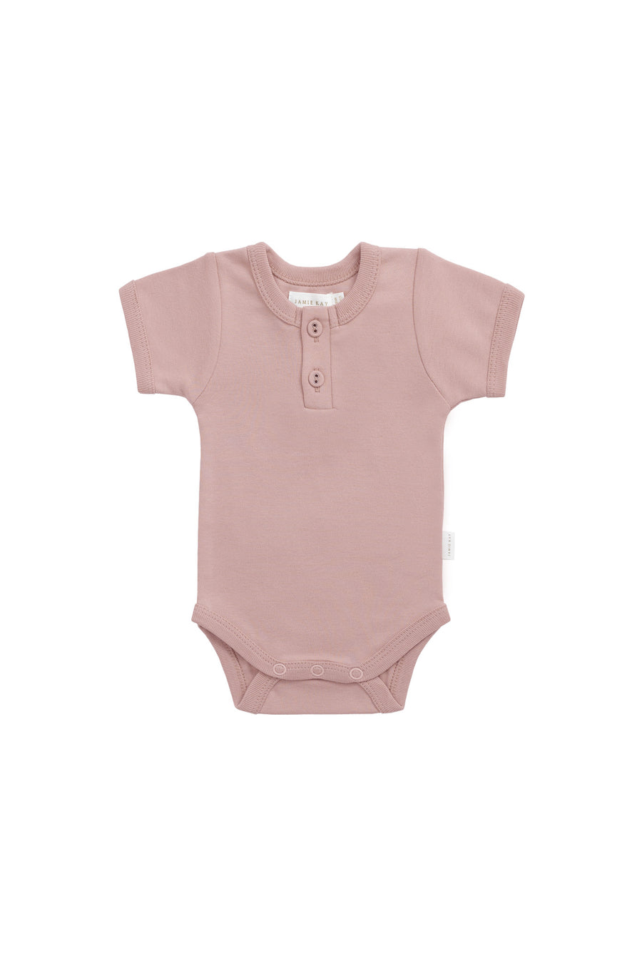 Organic Cotton Benny Tee Bodysuit - Powder Pink Childrens Bodysuit from Jamie Kay Australia