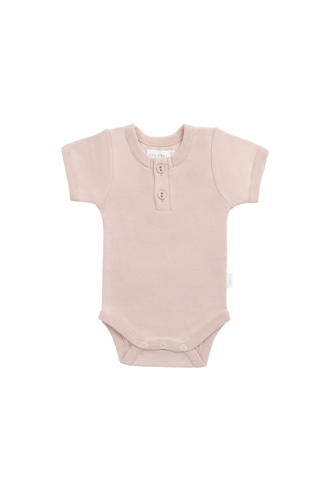 Organic Cotton Benny Tee Bodysuit - Shell Pink Childrens Bodysuit from Jamie Kay Australia