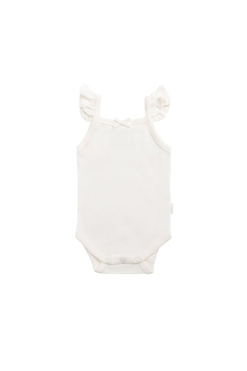 Organic Cotton Bettina Bodysuit - Milk Childrens Bodysuit from Jamie Kay Australia