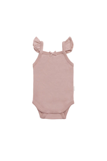 Organic Cotton Bettina Bodysuit - Powder Pink Childrens Bodysuit from Jamie Kay Australia