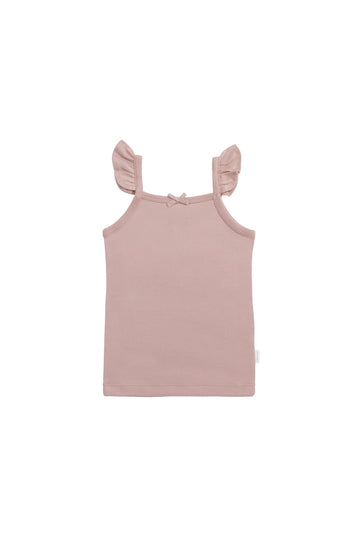 Organic Cotton Bettina Singlet - Powder Pink Childrens Singlet from Jamie Kay Australia