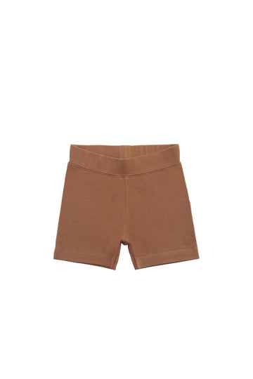 Organic Cotton Bike Short - Cinnamon Childrens Shorts from Jamie Kay Australia