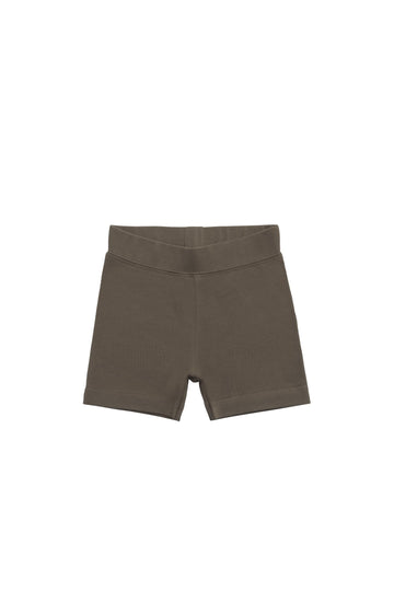 Organic Cotton Bike Short - Deep Olive Childrens Shorts from Jamie Kay Australia