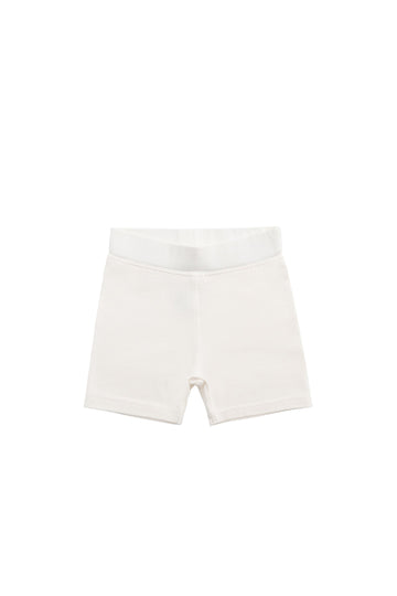Organic Cotton Bike Short - Milk Childrens Shorts from Jamie Kay Australia