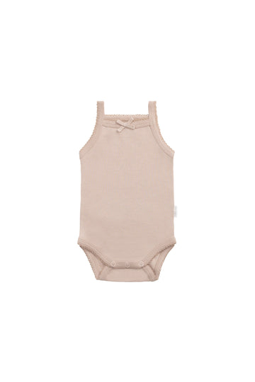 Organic Cotton Bridget Singlet Bodysuit - Blushing Berry Childrens Bodysuit from Jamie Kay Australia