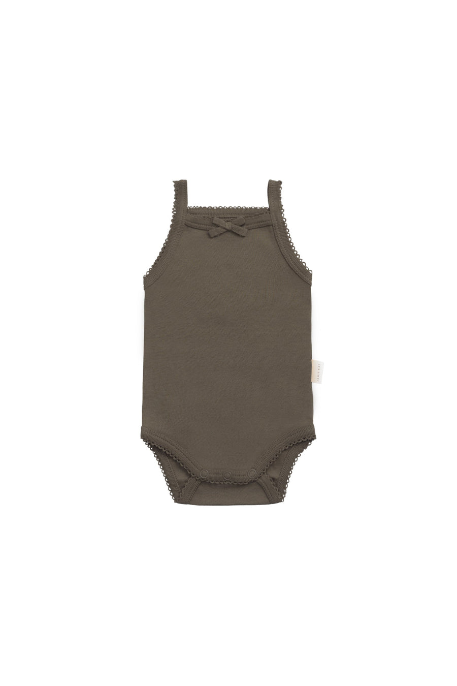 Organic Cotton Bridget Singlet Bodysuit - Deep Olive Childrens Bodysuit from Jamie Kay Australia