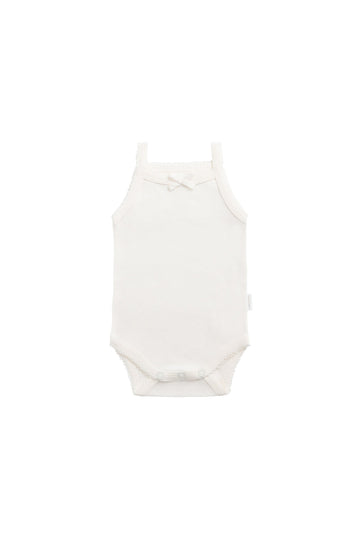 Organic Cotton Bridget Singlet Bodysuit - Milk Childrens Bodysuit from Jamie Kay Australia