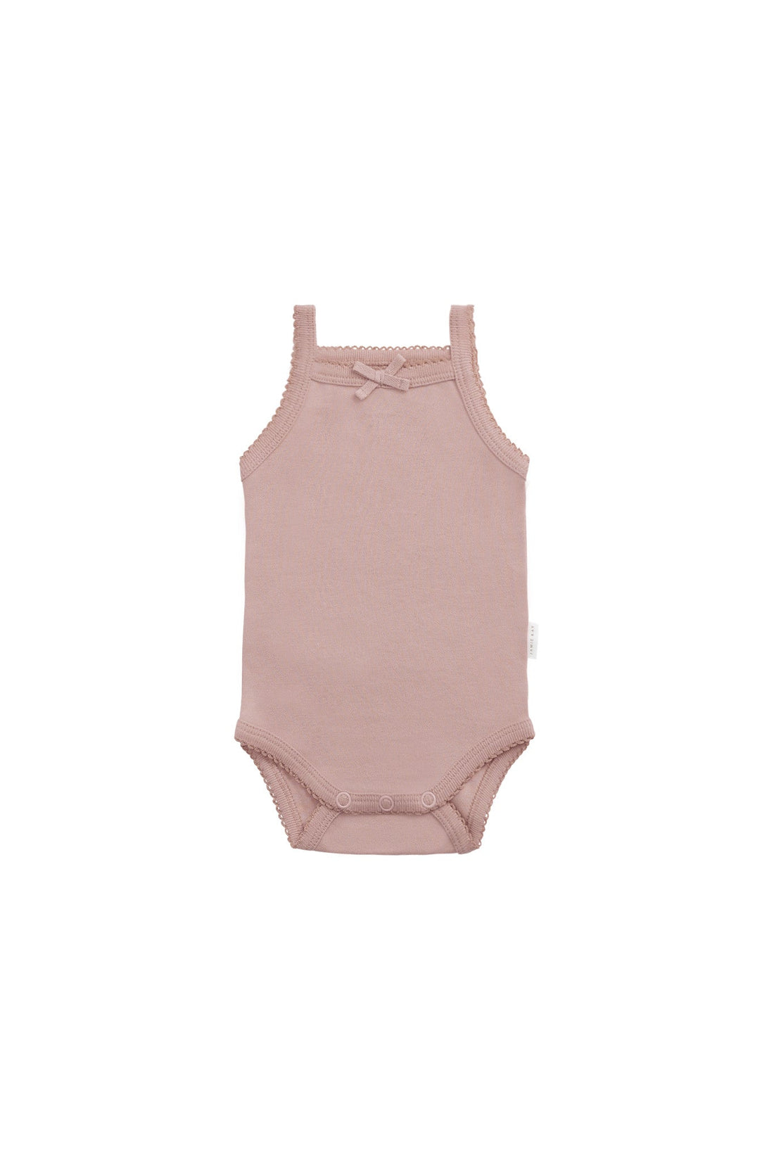 Organic Cotton Bridget Singlet Bodysuit - Powder Pink Childrens Singlet Bodysuit from Jamie Kay Australia