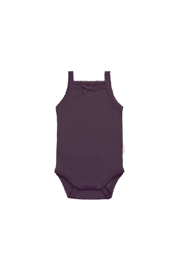 Organic Cotton Bridget Singlet Bodysuit - Sugar Plum Childrens Singlet Bodysuit from Jamie Kay Australia