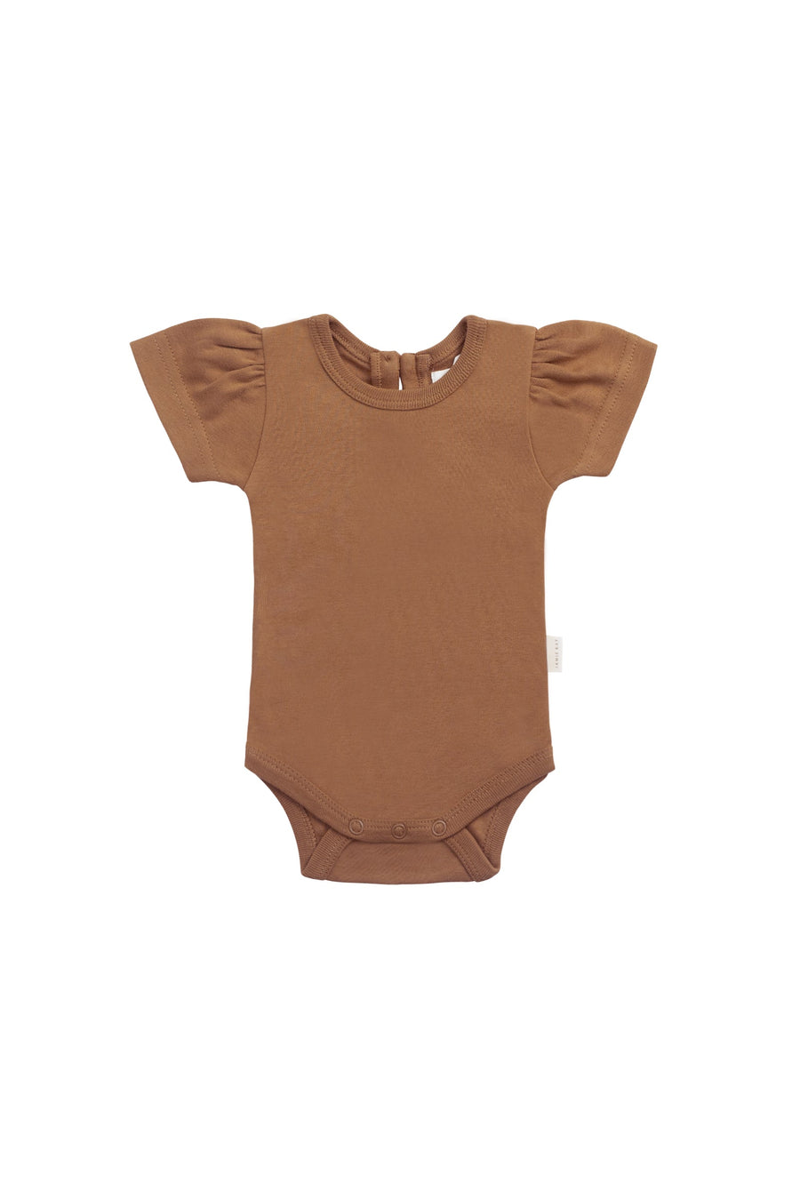 Organic Cotton Cap Sleeve Bodysuit - Cinnamon Childrens Bodysuit from Jamie Kay Australia