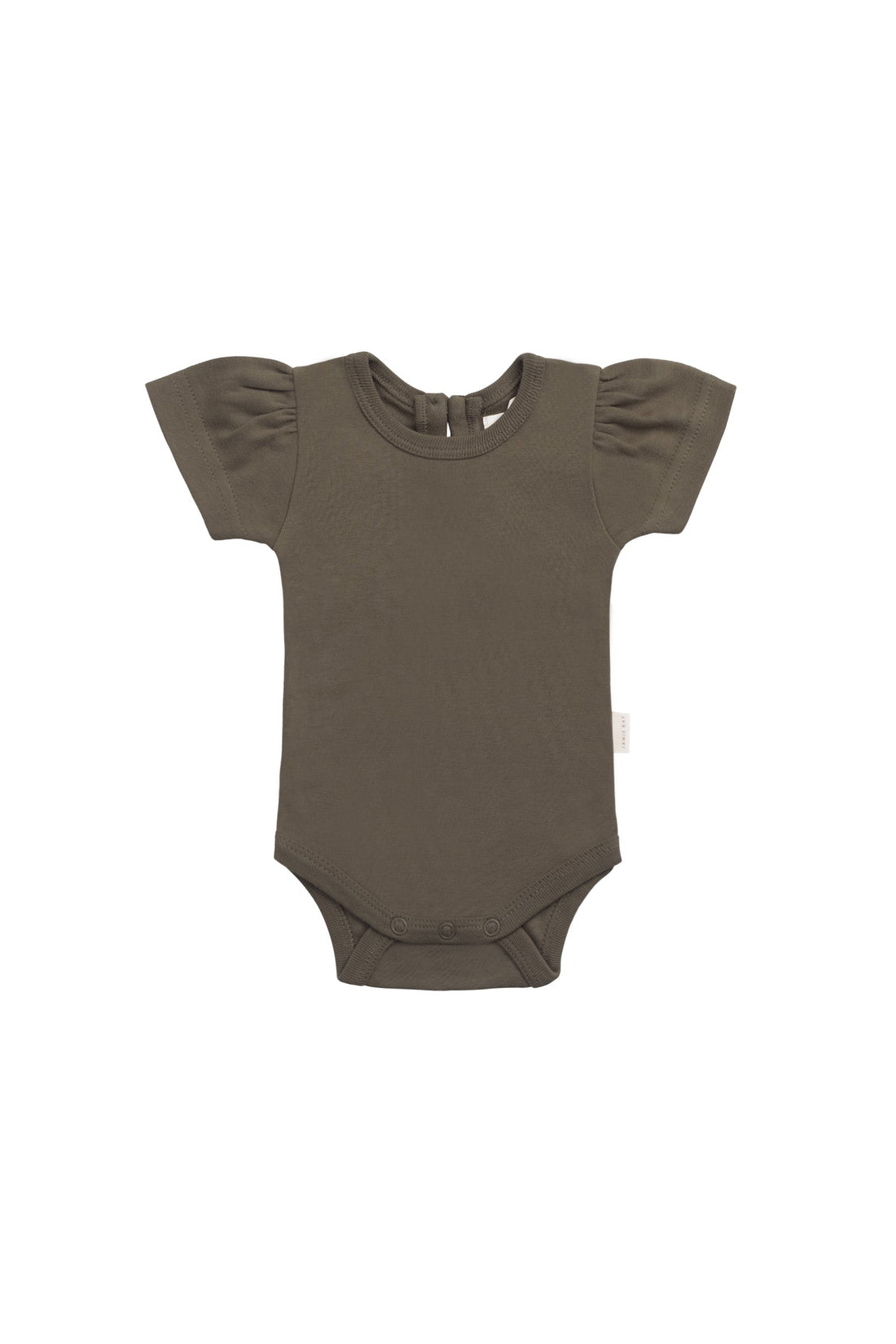 Organic Cotton Cap Sleeve Bodysuit - Deep Olive Childrens Bodysuit from Jamie Kay Australia