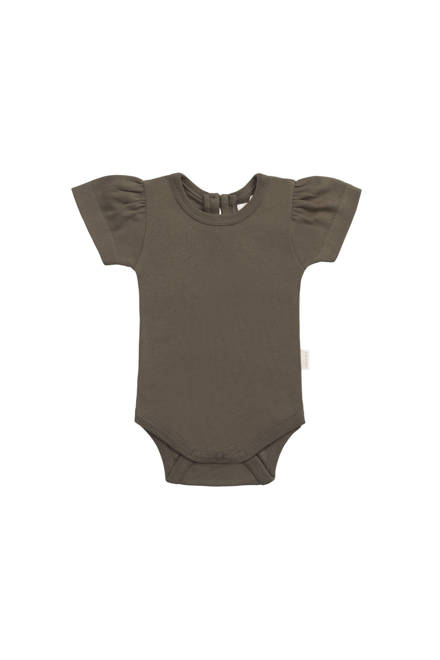 Organic Cotton Cap Sleeve Bodysuit - Deep Olive Childrens Bodysuit from Jamie Kay Australia