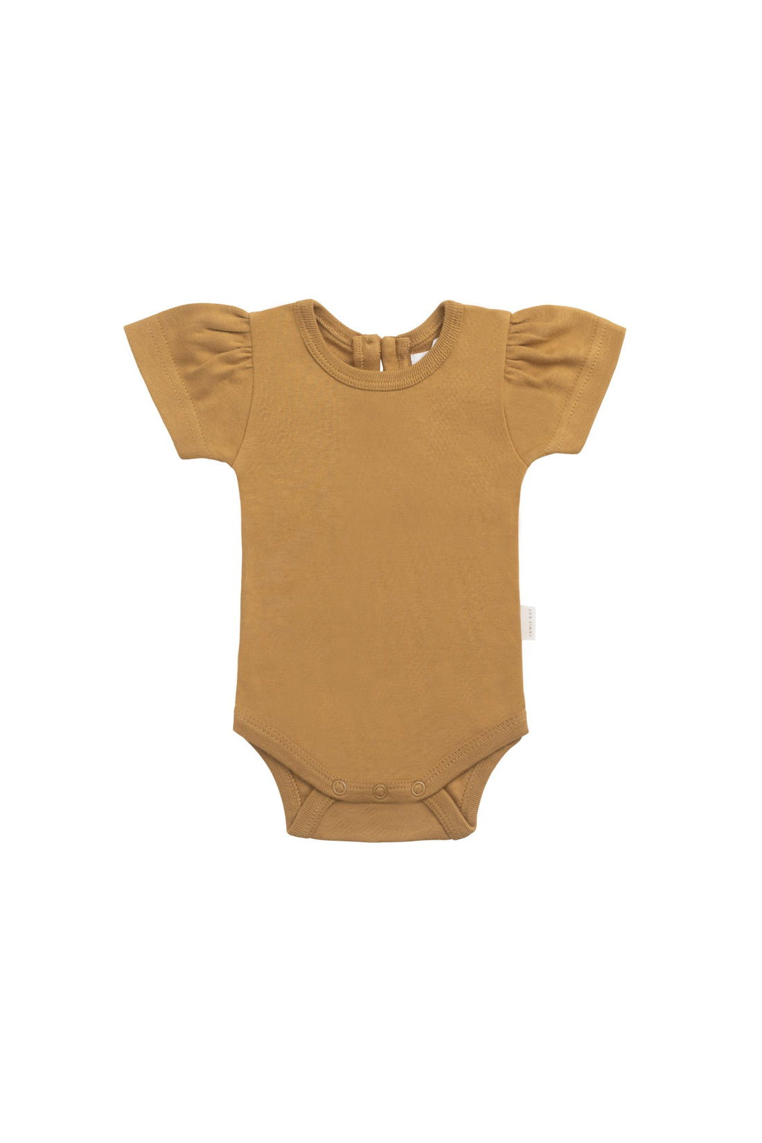 Organic Cotton Cap Sleeve Bodysuit - Golden Childrens Bodysuit from Jamie Kay NZ