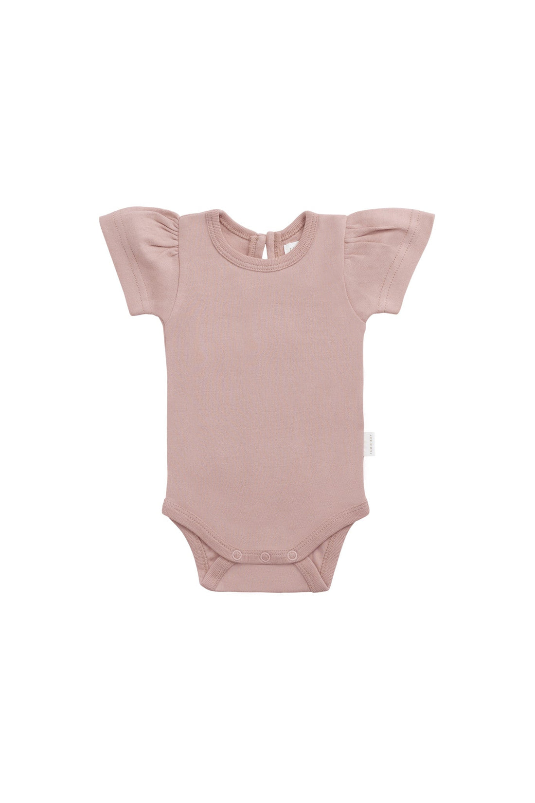 Organic Cotton Cap Sleeve Bodysuit - Powder Pink Childrens Bodysuit from Jamie Kay Australia