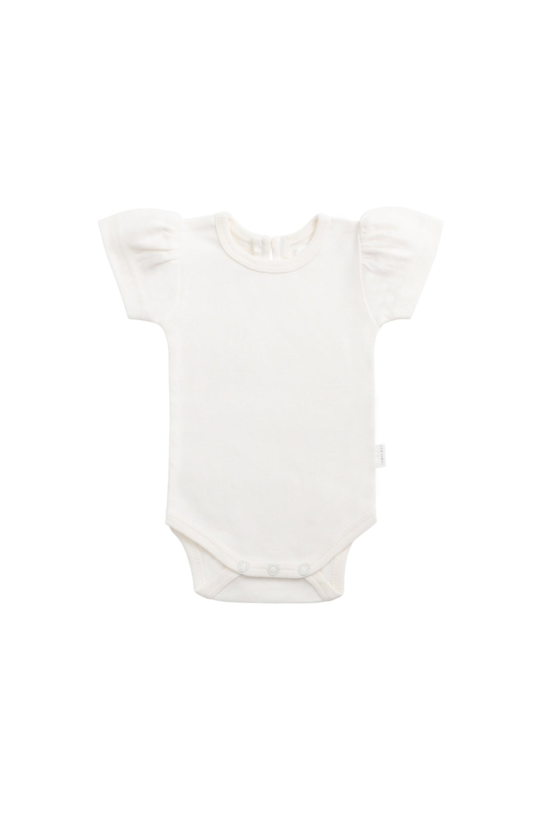 Organic Cotton Cap Sleeve Bodysuit - Milk Childrens Bodysuit from Jamie Kay Australia