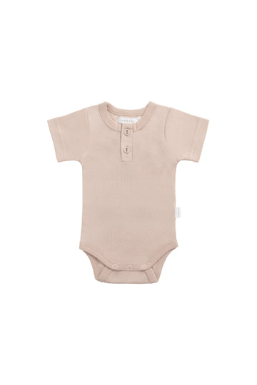 Organic Cotton Benny Tee Bodysuit - Blushing Berry