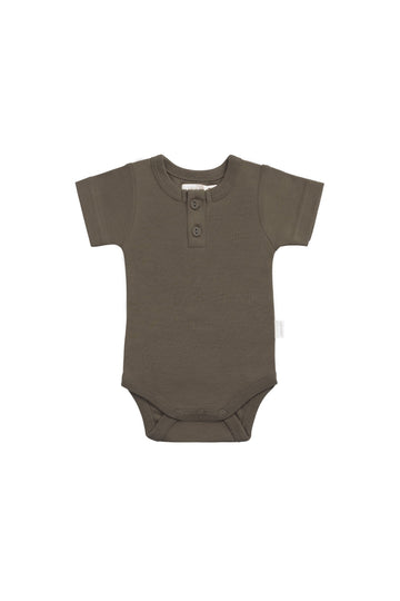 Organic Cotton Darcy Tee Bodysuit - Deep Olive Childrens Bodysuit from Jamie Kay Australia