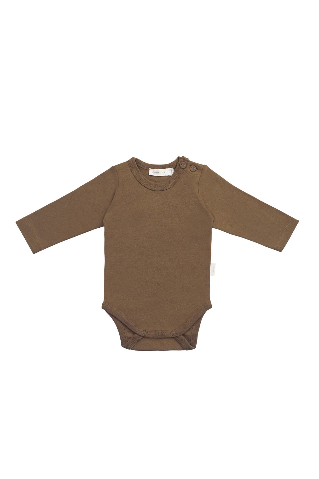 Organic Cotton Elora Long Sleeve Bodysuit - Autumn Bronze Childrens Bodysuit from Jamie Kay Australia
