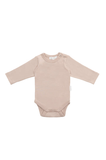 Organic Cotton Elora Long Sleeve Bodysuit - Blushing Berry Childrens Bodysuit from Jamie Kay Australia