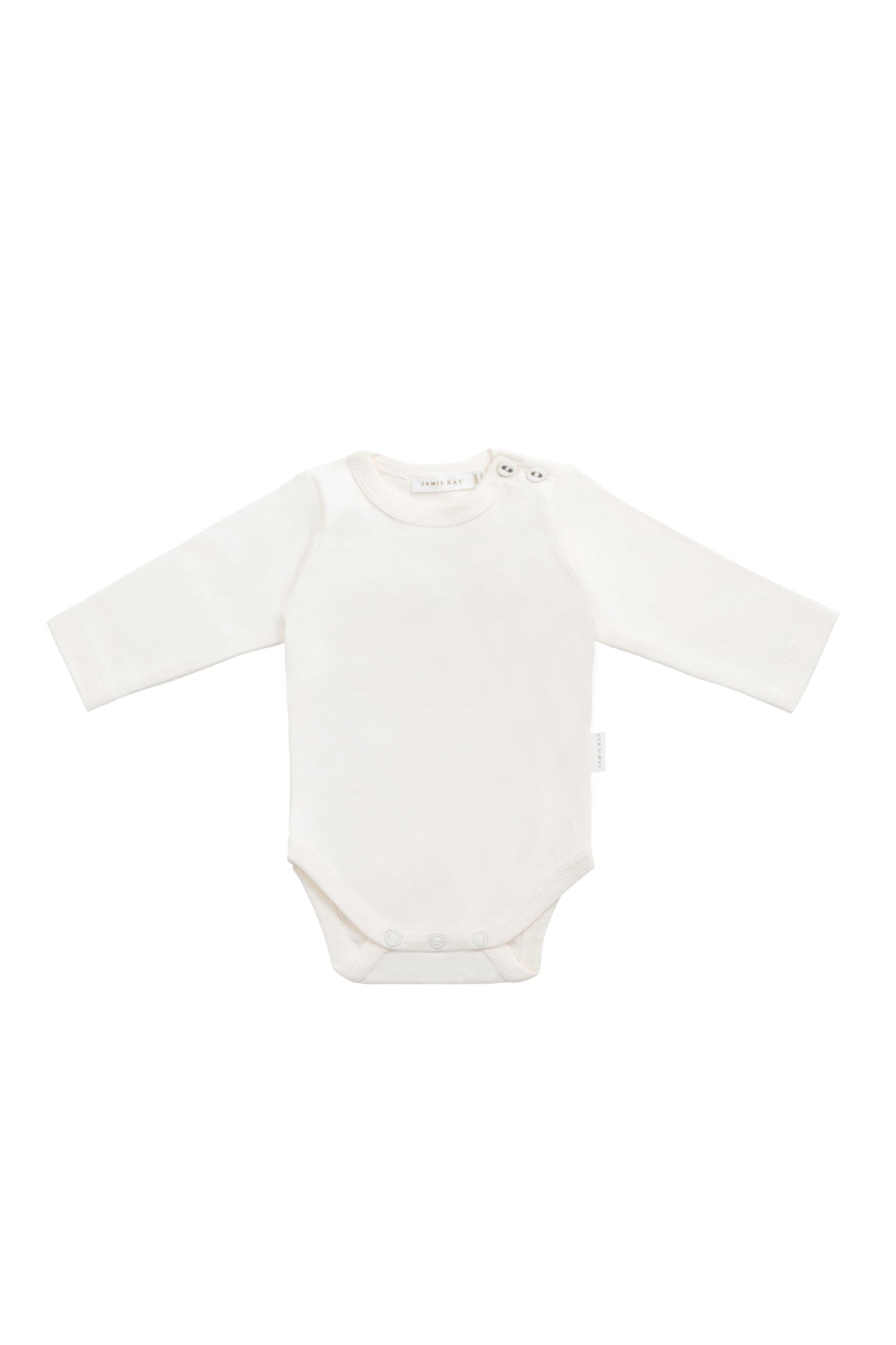 Organic Cotton Elora Long Sleeve Bodysuit - Milk Childrens Bodysuit from Jamie Kay Australia