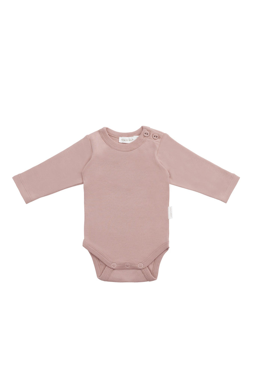 Organic Cotton Elora Long Sleeve Bodysuit - Powder Pink Childrens Bodysuit from Jamie Kay Australia