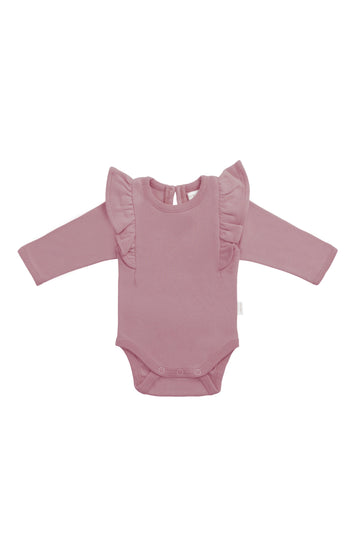 Organic Cotton Fleur Long Sleeve Bodysuit - Lillium Childrens Bodysuit from Jamie Kay Australia