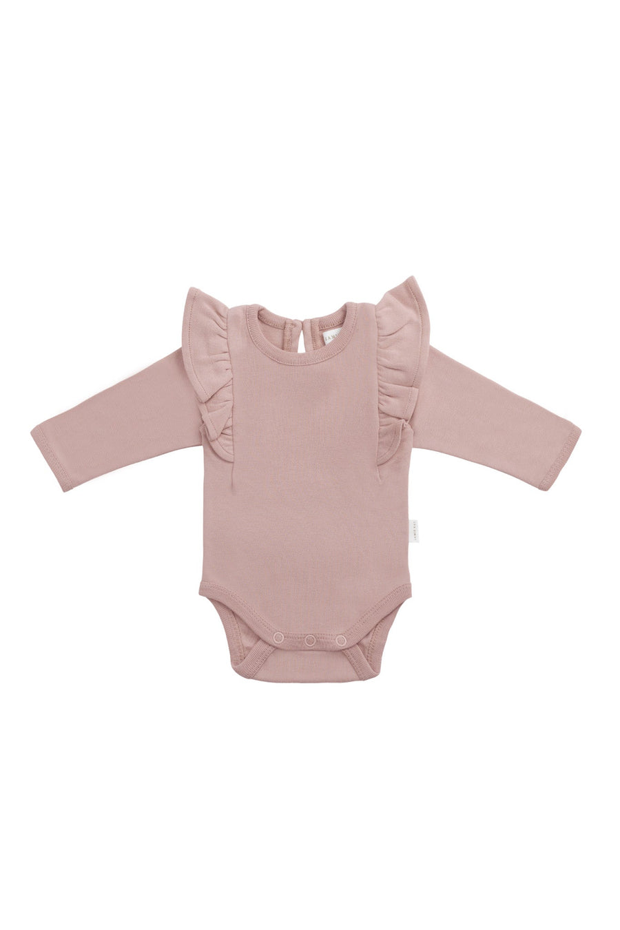 Organic Cotton Fleur Long Sleeve Bodysuit - Powder Pink Childrens Bodysuit from Jamie Kay Australia