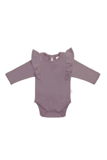 Organic Cotton Fleur Long Sleeve Bodysuit - Twilight Childrens Bodysuit from Jamie Kay Australia