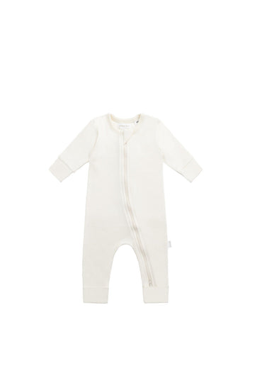 Organic Cotton Gracelyn Zip Onepiece - Buttermilk Childrens Onepiece from Jamie Kay Australia