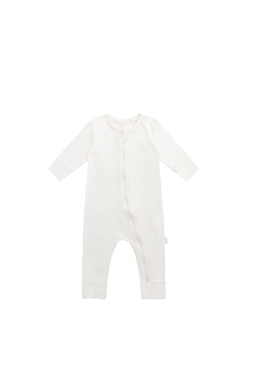 Organic Cotton Gracelyn Zip Onepiece - Milk Childrens Onepiece from Jamie Kay Australia