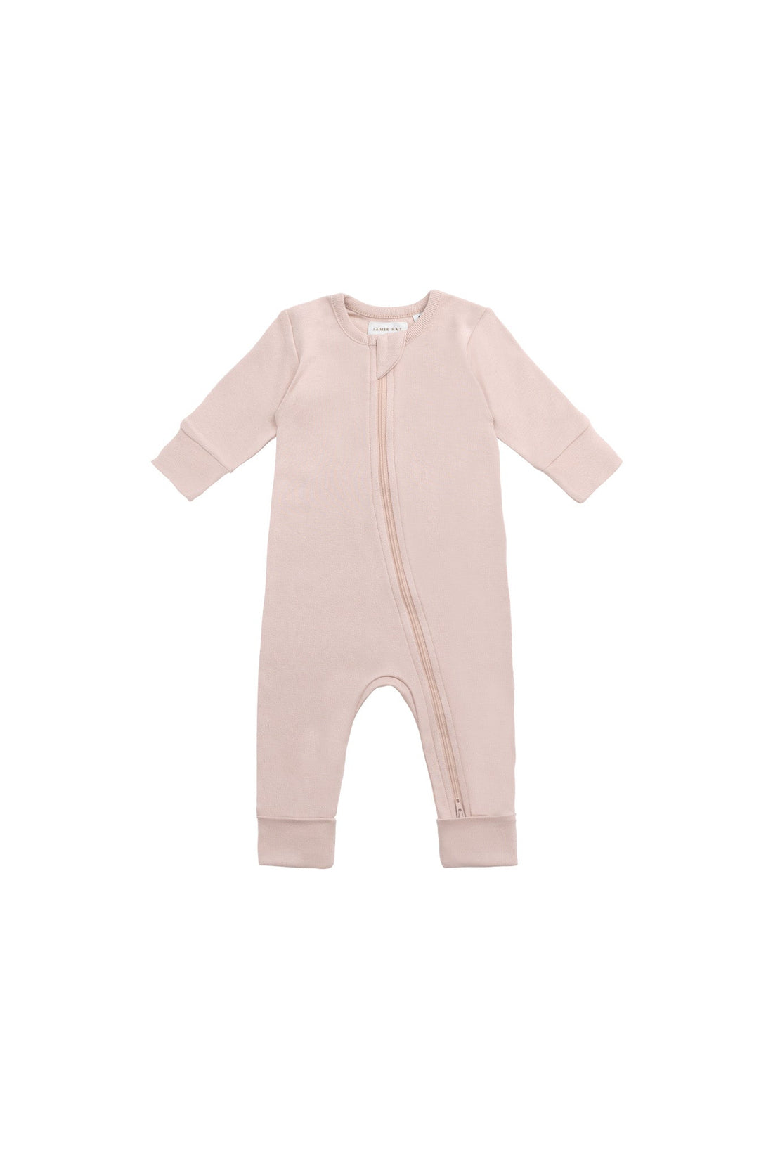 Organic Cotton Gracelyn Zip Onepiece - Shell Pink Childrens Onepiece from Jamie Kay Australia