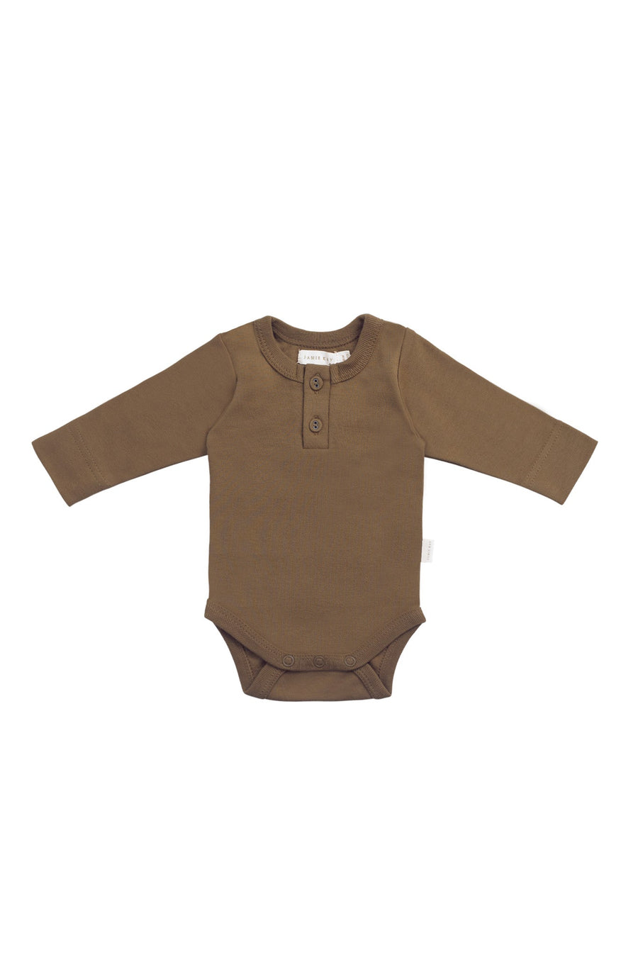 Organic Cotton Long Sleeve Bodysuit - Autumn Bronze Childrens Bodysuit from Jamie Kay Australia