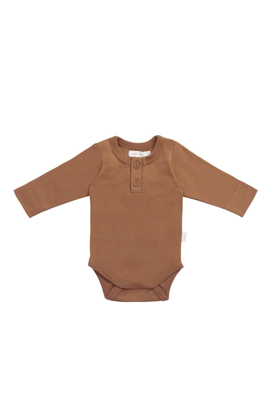Organic Cotton Long Sleeve Bodysuit - Cinnamon Childrens Bodysuit from Jamie Kay Australia