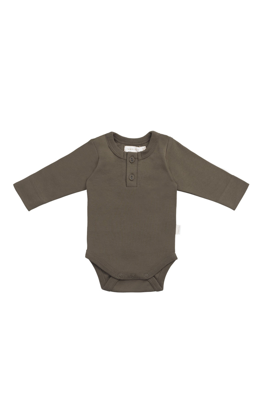 Organic Cotton Long Sleeve Bodysuit - Deep Olive Childrens Bodysuit from Jamie Kay Australia