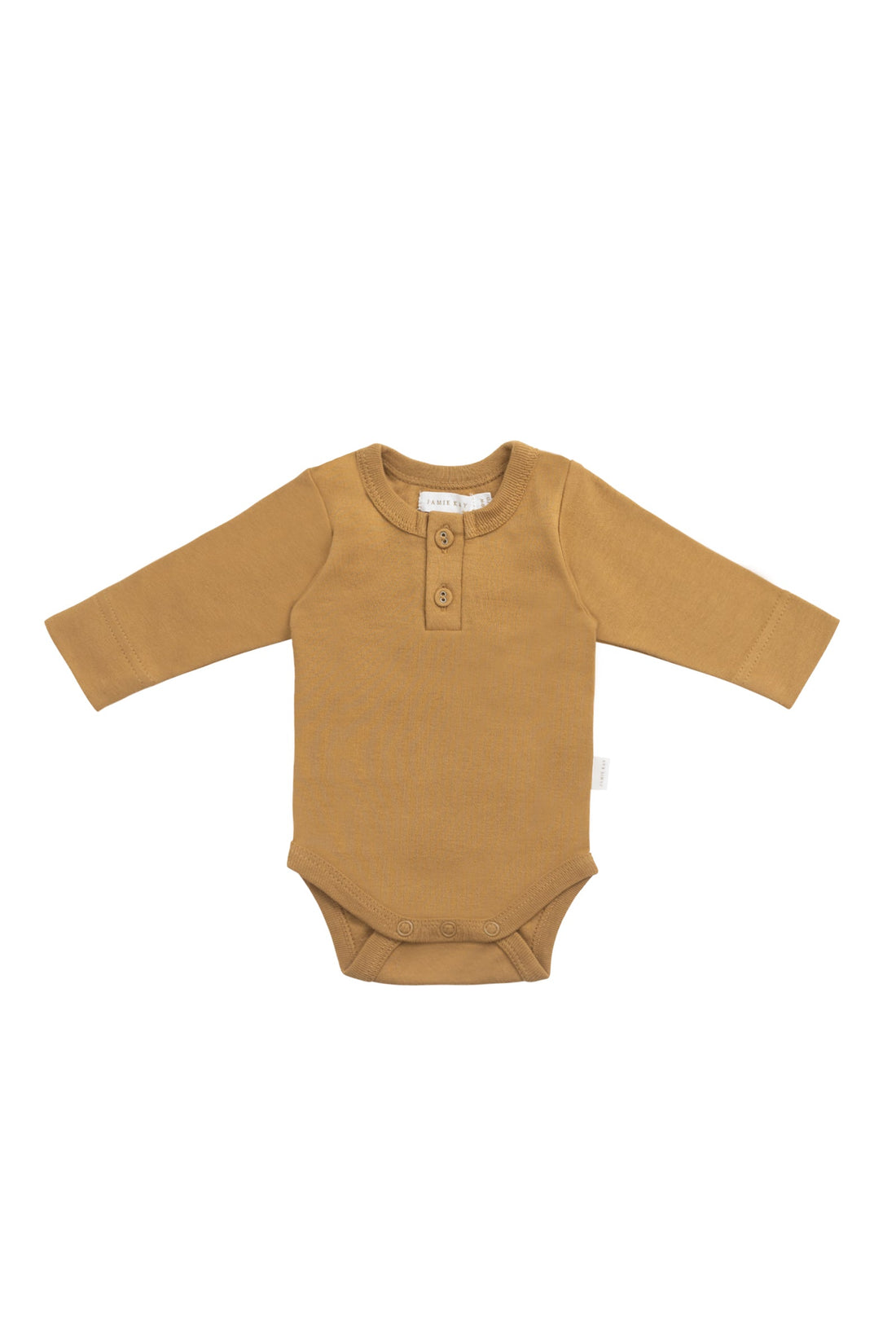 Organic Cotton Long Sleeve Bodysuit - Golden Childrens Bodysuit from Jamie Kay Australia