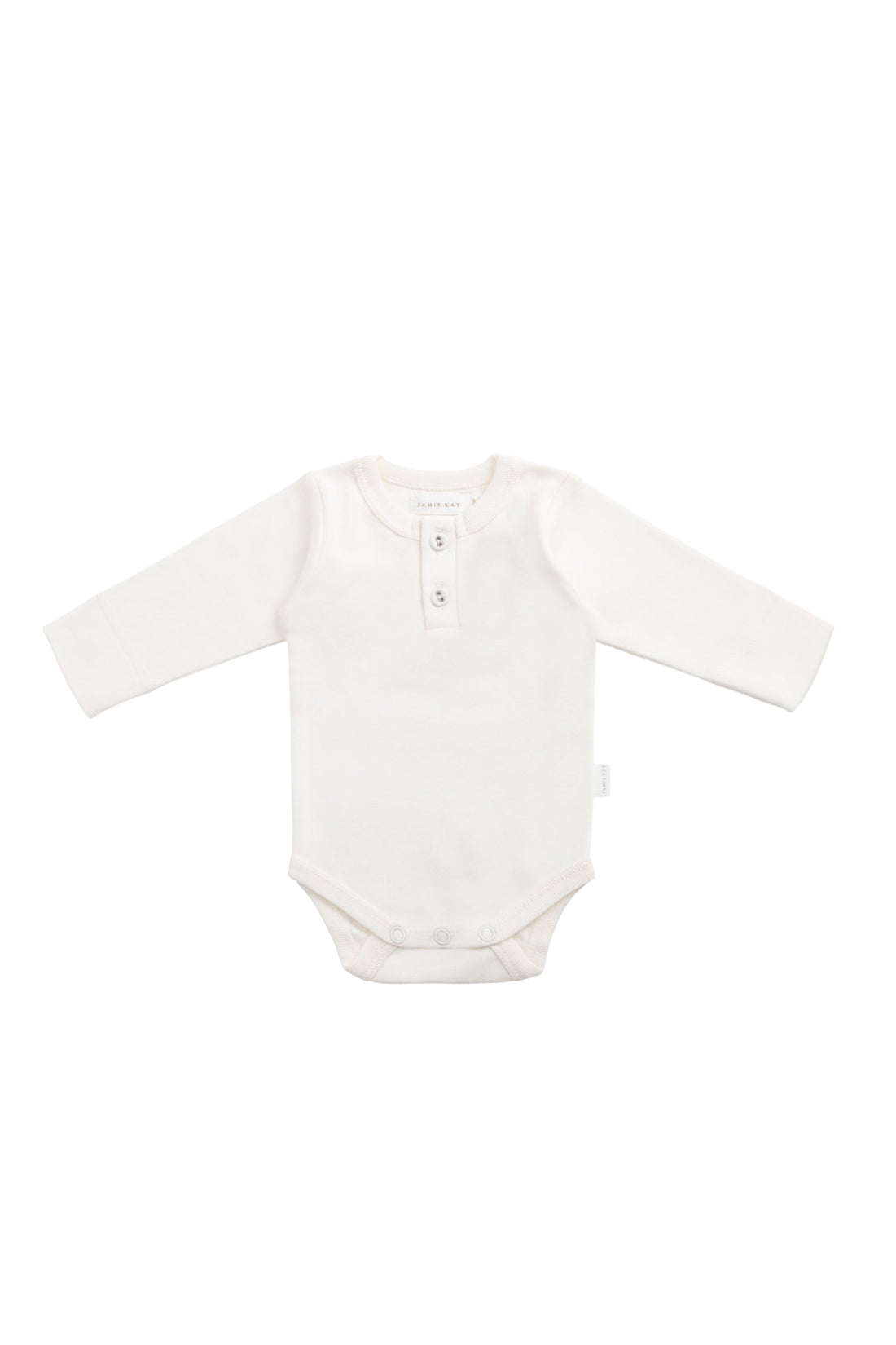 Organic Cotton Long Sleeve Bodysuit - Milk Childrens Bodysuit from Jamie Kay Australia