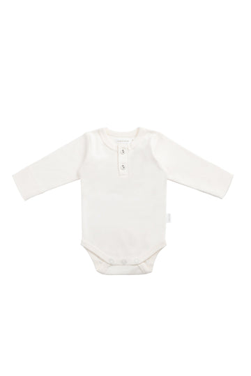 Organic Cotton Long Sleeve Bodysuit - Milk Childrens Bodysuit from Jamie Kay Australia