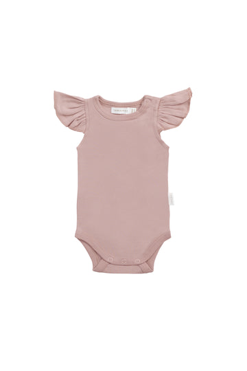 Organic Cotton Fleur Bodysuit - Powder Pink Childrens Bodysuit from Jamie Kay Australia