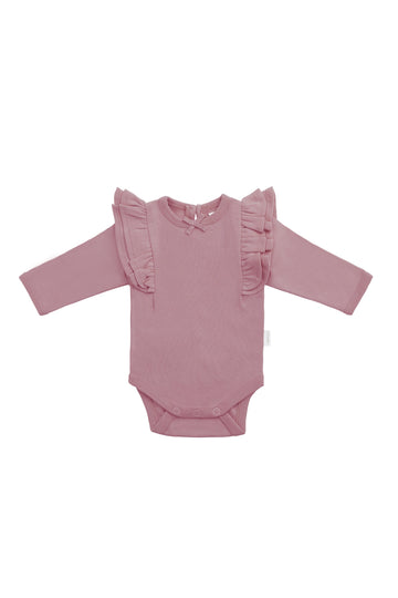 Organic Cotton Maddie Long Sleeve Bodysuit - Lillium Childrens Bodysuit from Jamie Kay Australia