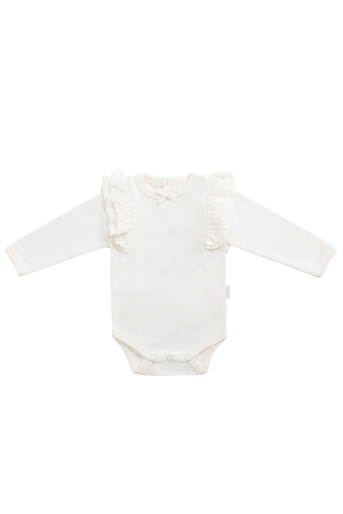 Organic Cotton Maddie Long Sleeve Bodysuit - Milk Childrens Bodysuit from Jamie Kay Australia
