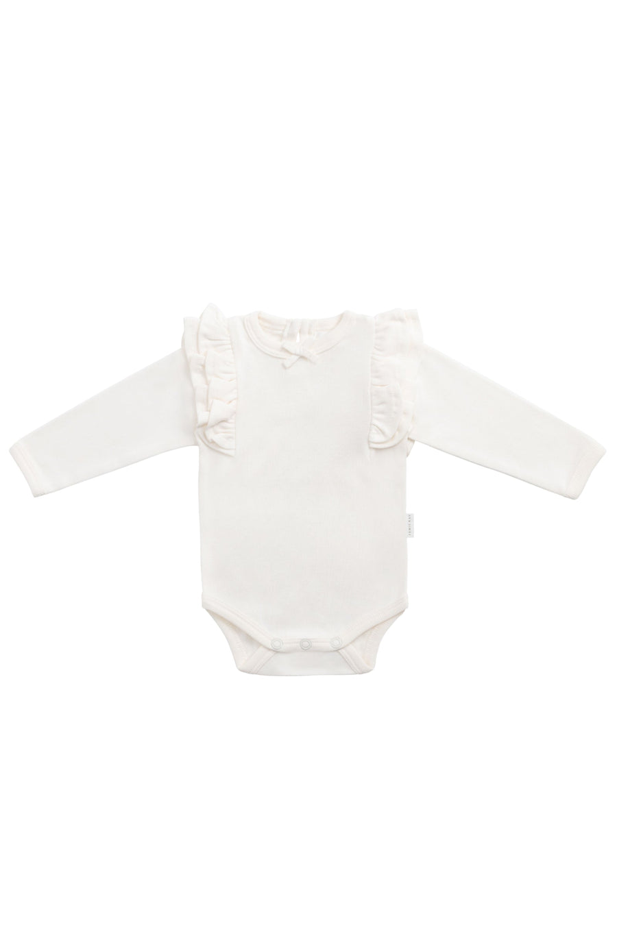 Organic Cotton Maddie Long Sleeve Bodysuit - Milk Childrens Bodysuit from Jamie Kay Australia