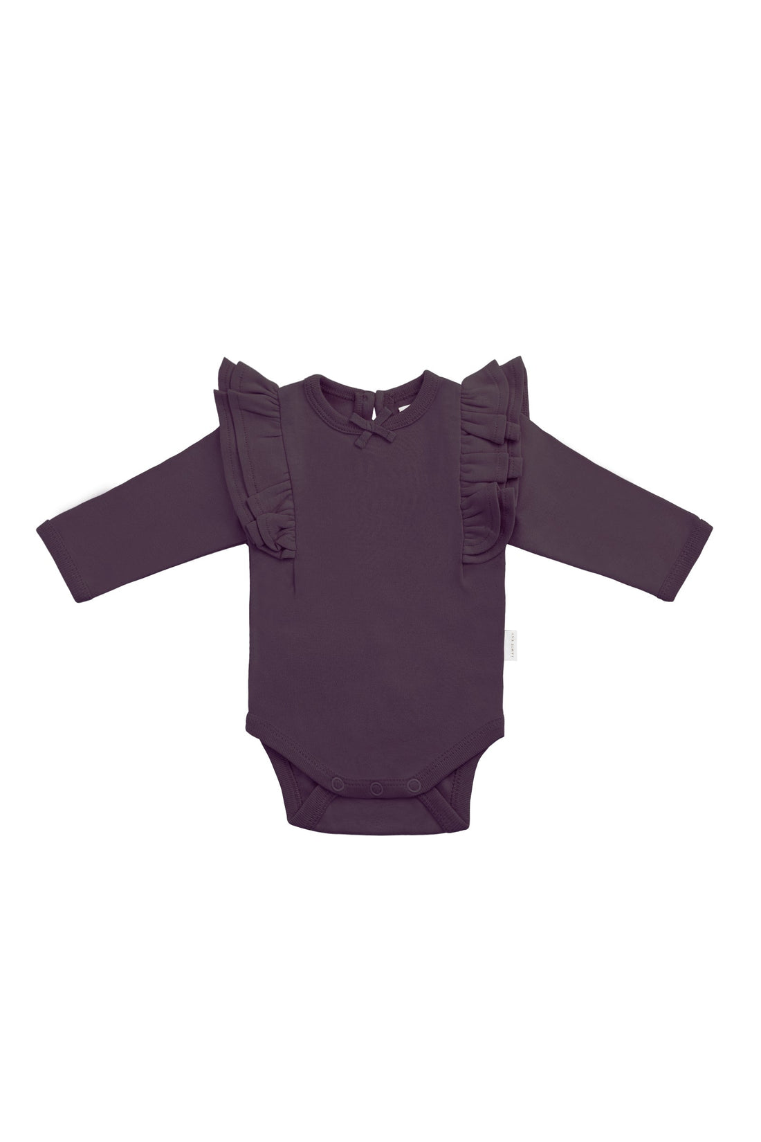 Organic Cotton Maddie Long Sleeve Bodysuit - Sugar Plum Childrens Bodysuit from Jamie Kay Australia