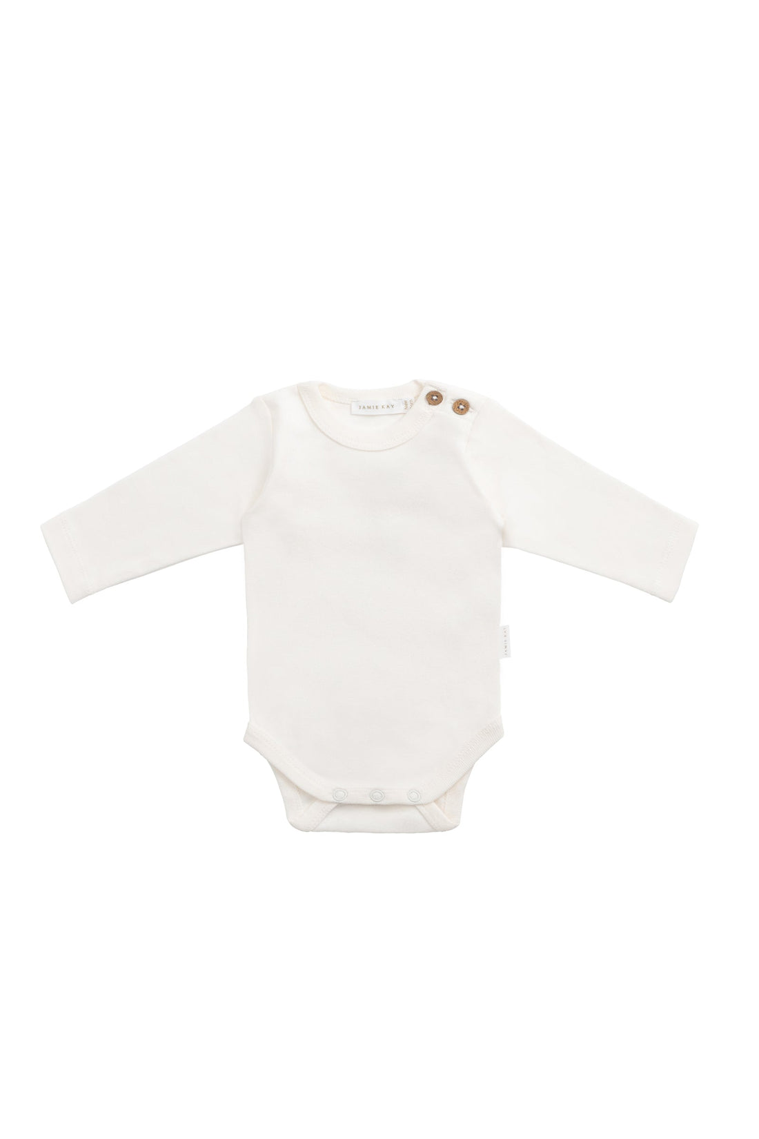 Organic Cotton Marlo Long Sleeve Bodysuit - Milk Childrens Bodysuit from Jamie Kay Australia