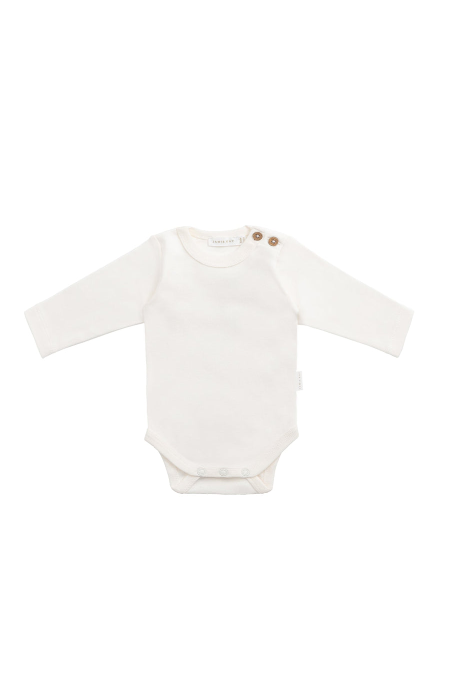 Organic Cotton Marlo Long Sleeve Bodysuit - Milk Childrens Bodysuit from Jamie Kay Australia