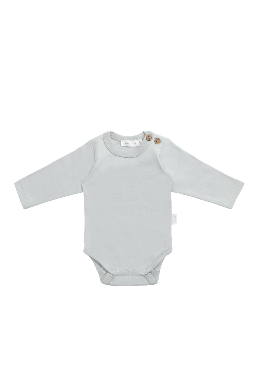 Organic Cotton Marlo Long Sleeve Bodysuit - Mineral Childrens Bodysuit from Jamie Kay Australia